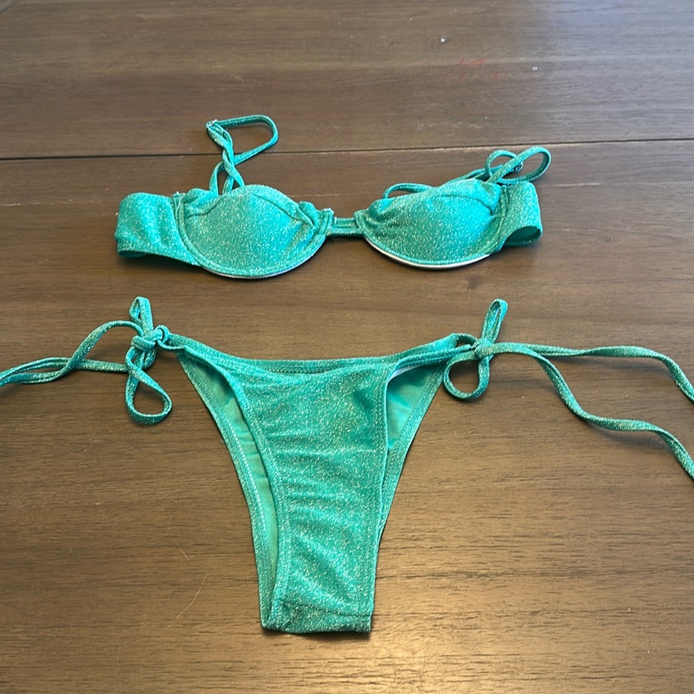 Sparkly green bikini